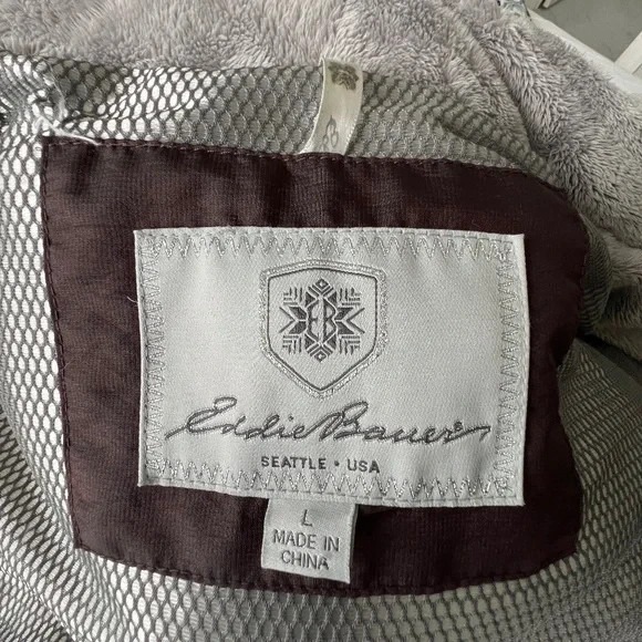 Eddie Bauer Women's 650 Fill‎ Goose Down Puffer Jacket Burgundy Zip Size Large - Picture 4 of 16